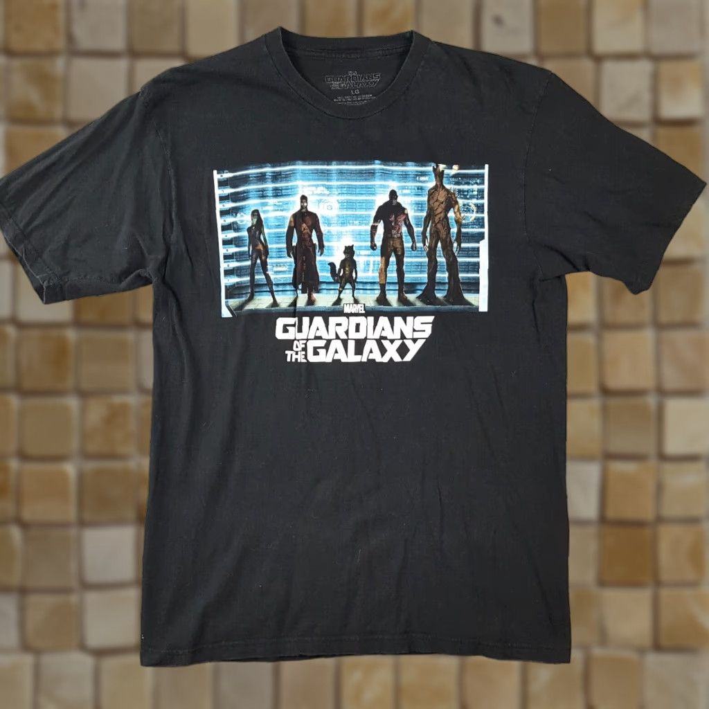 Vintage VINTAGE Marvel Guardians of the Galaxy Movie Promo T-Shirt Large Black Cotton Short Sleeve Crew Neck Retro 00s Mens Size US L / EU 52-54 / 3 - 1 Thumbnail