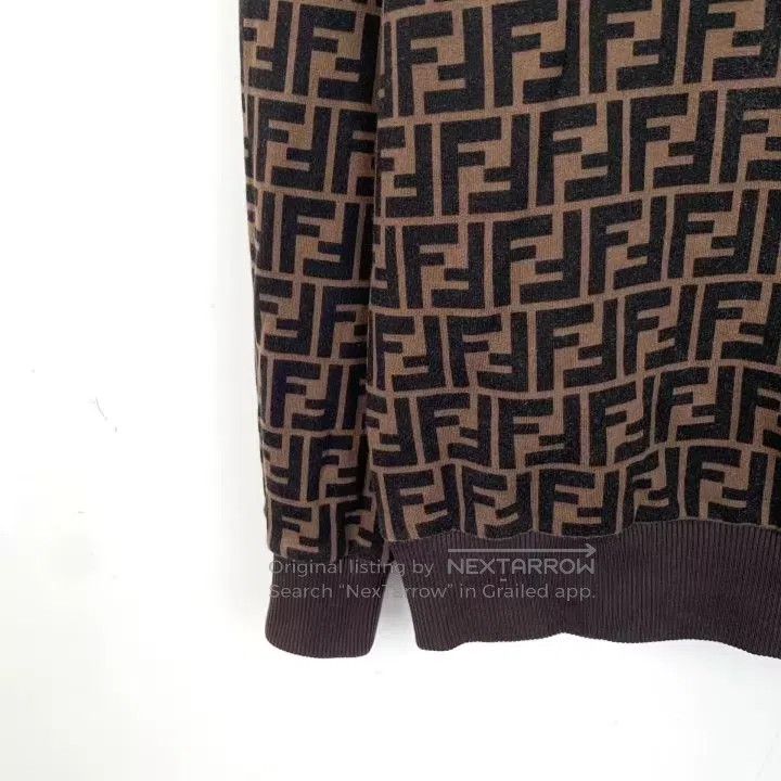 Fendi Fendi Dark Brown Logo Letter Printed Cotton Hooded Sweatsh Size US M / EU 48-50 / 2 - 4 Thumbnail