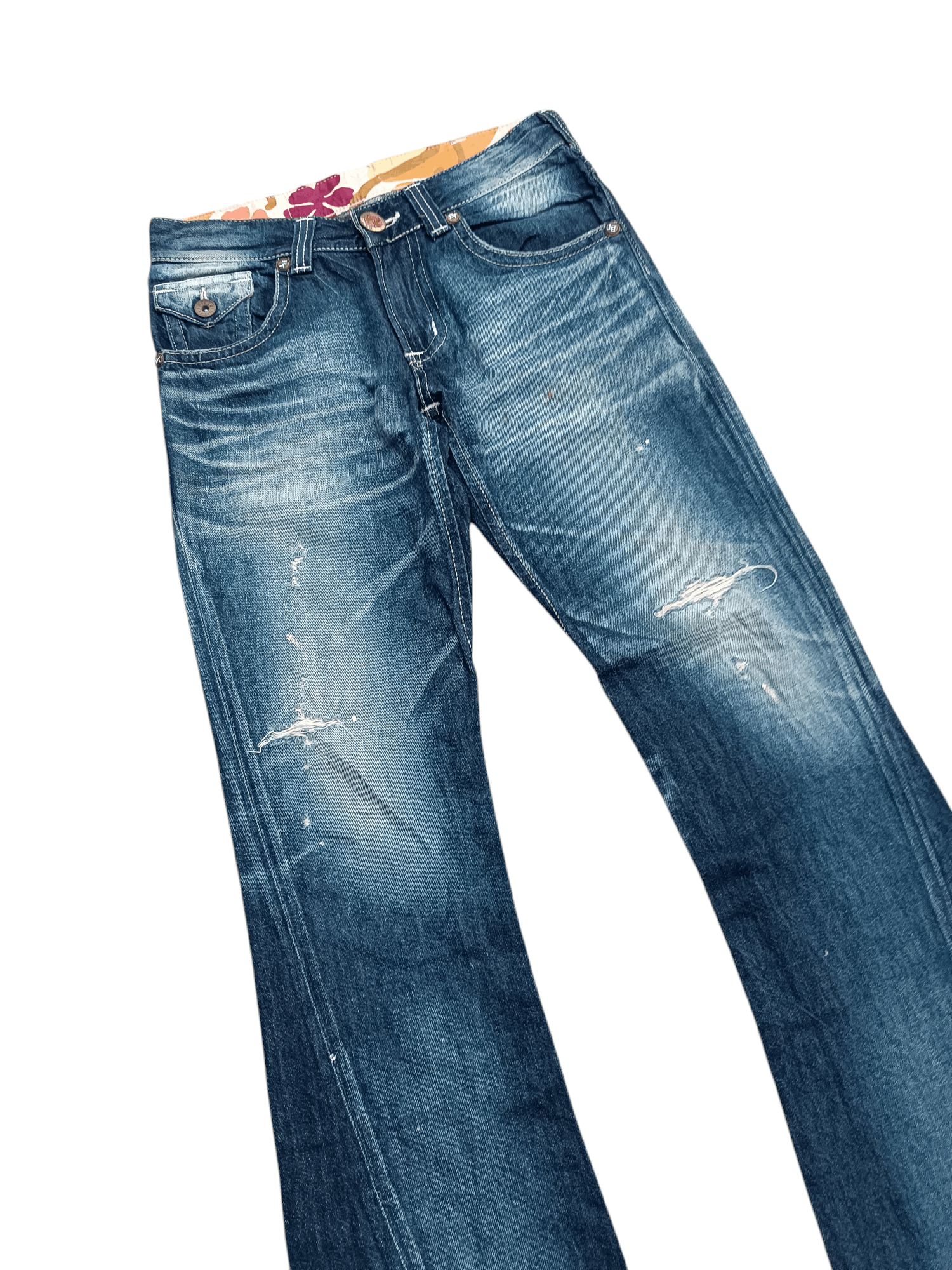 14th Addiction × Edwin × If Six Was Nine Edwin Exclusive Vintage Flare Distressed Whiskers Denim Size US 33 - 6 Thumbnail