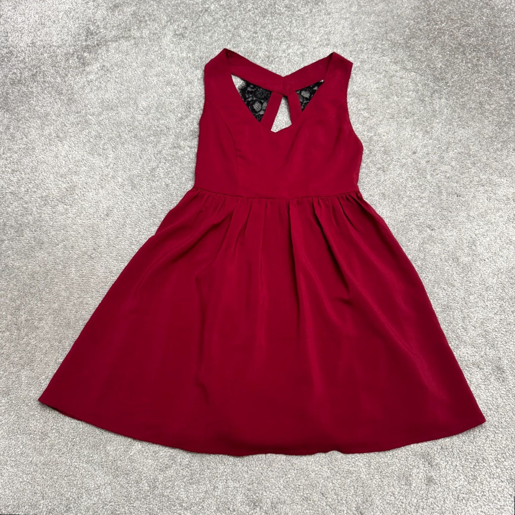 astr the label v neck lace fit & flare dress Melaine Lace Trim Mini Dress main image 0