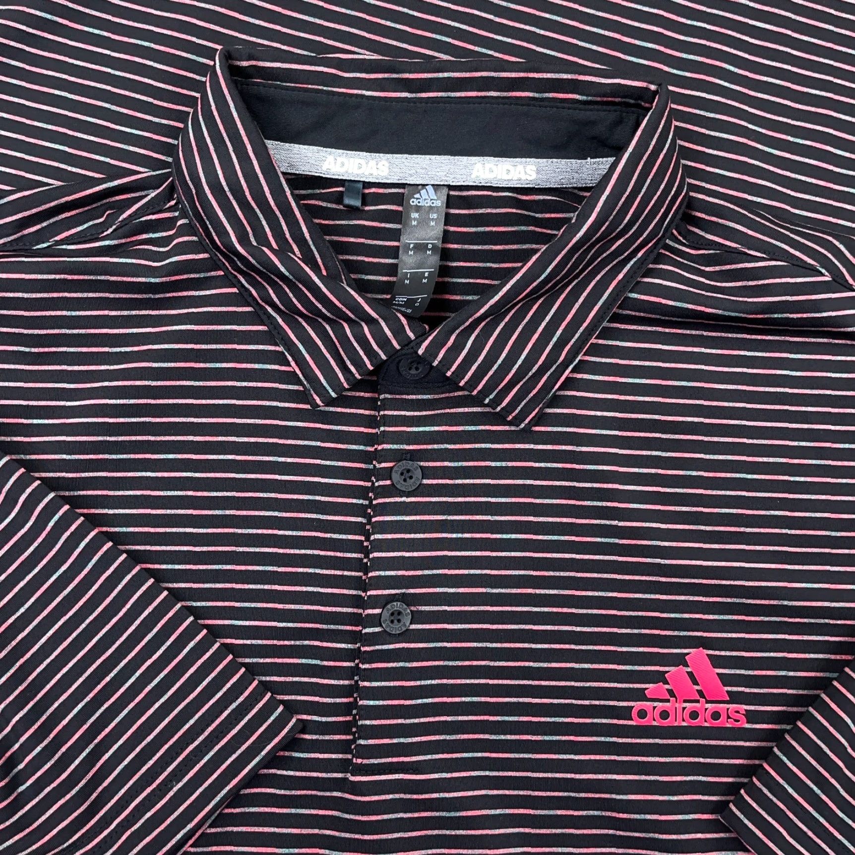 Adidas Adidas Polo Shirt Men M Black Pink Performance Golf Plain Wicking Clima Shirt Polo Size US M / EU 48-50 / 2 - 2 Thumbnail