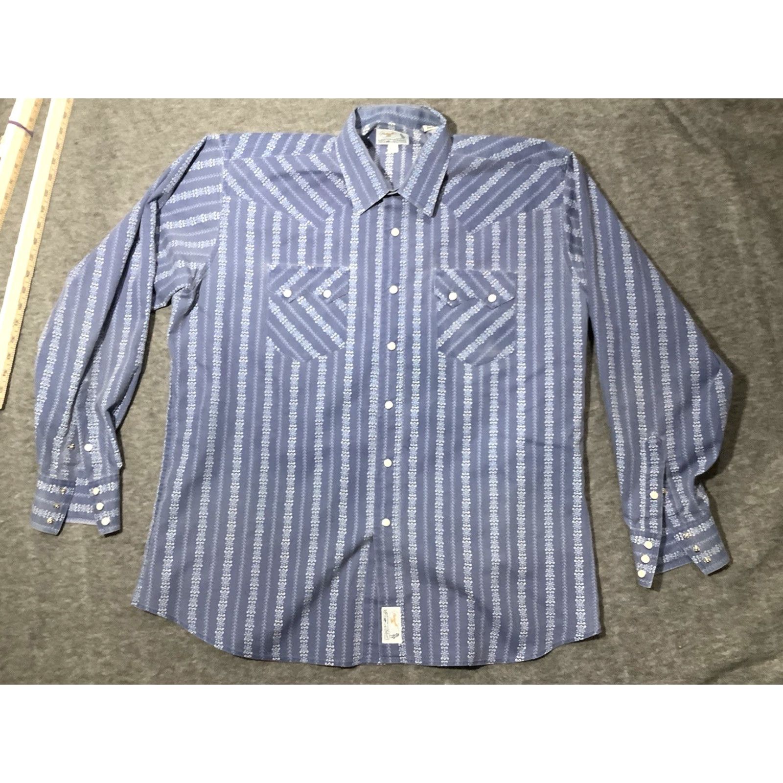 Vintage VINTAGE Panhandle Slim Western Shirt Blue Mens XL Pearl Snap Floral Cowboy Long Sleeve Size US XL / EU 56 / 4 - 2 Thumbnail