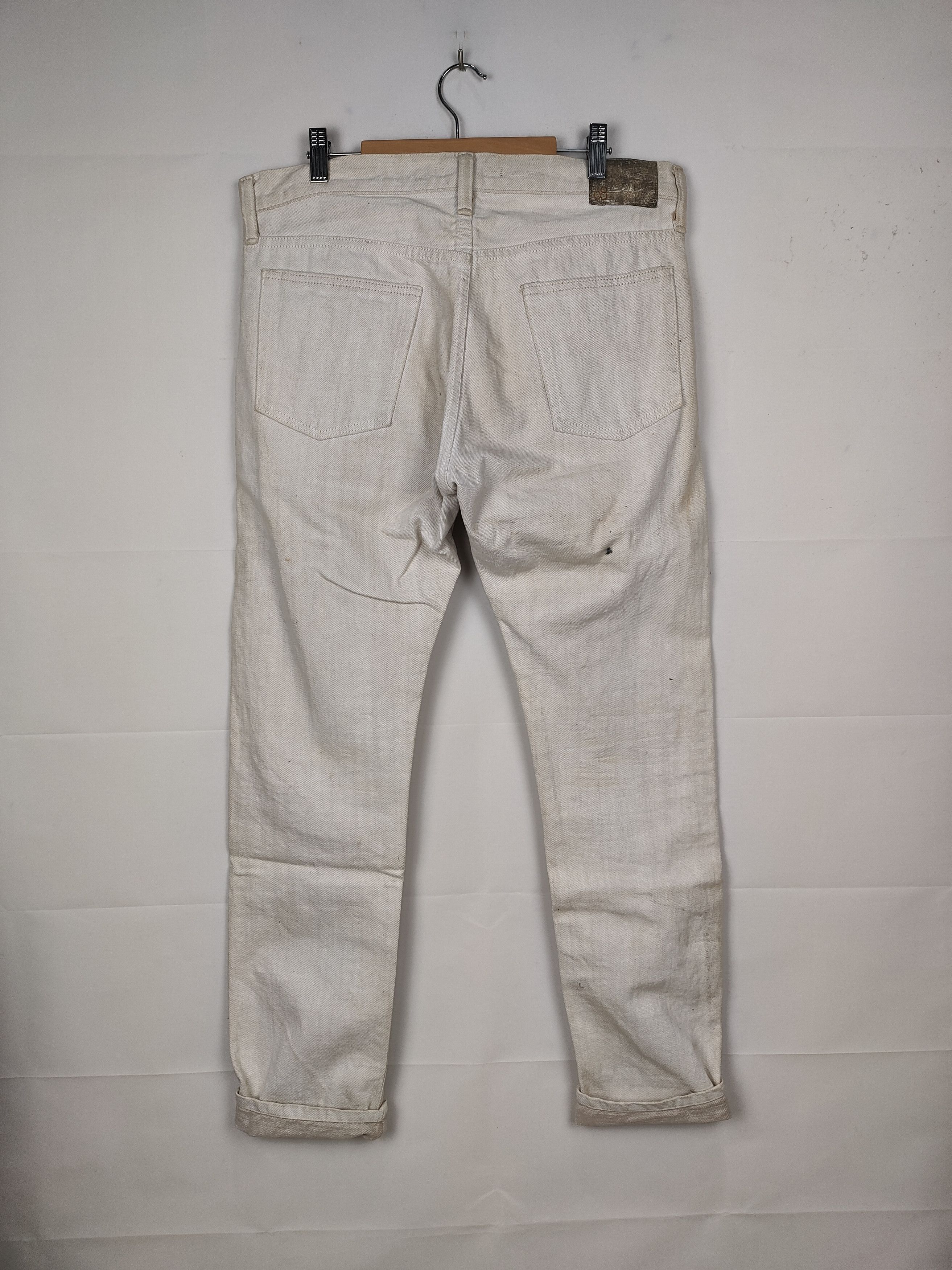Japanese Brand Johnbull Selvedge White Denim Pant Size US 33 - 4 Thumbnail