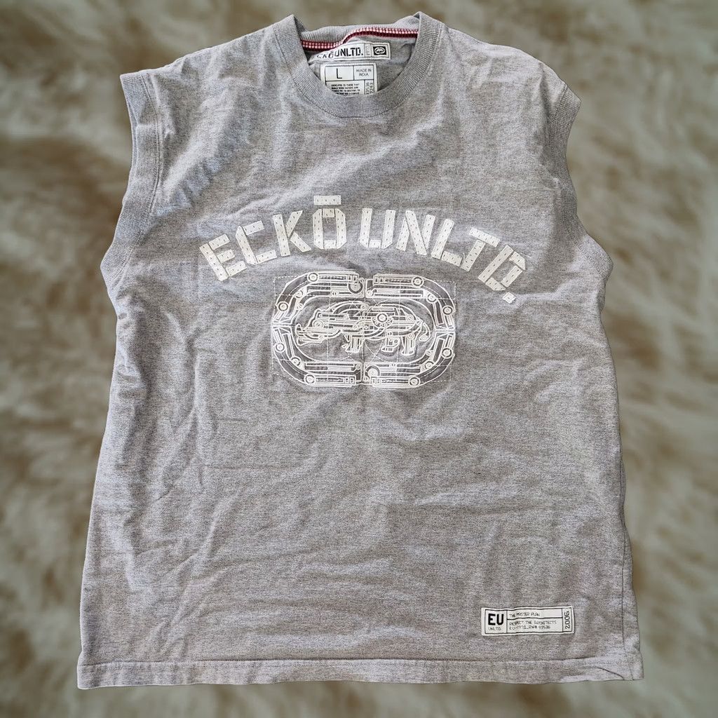 Ecko Unltd. Ecko Unltd Shirt Mens Large Gray Embroidered Hip Hop Y2K 2006 Tee T Shirt Size US L / EU 52-54 / 3 - 1 Thumbnail