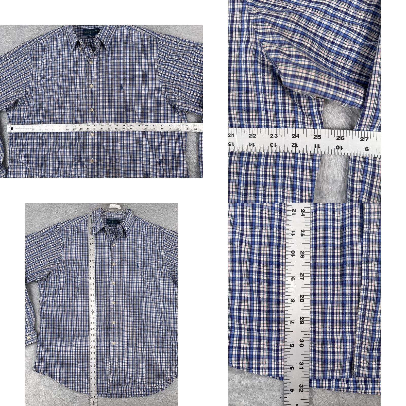 Ralph Lauren Ralph Lauren Shirt Men Plaid Cotton XL Blue Button-Up Long Sleeve Casual Workwear Button-Down Mens Size US XL / EU 56 / 4 - 8 Thumbnail