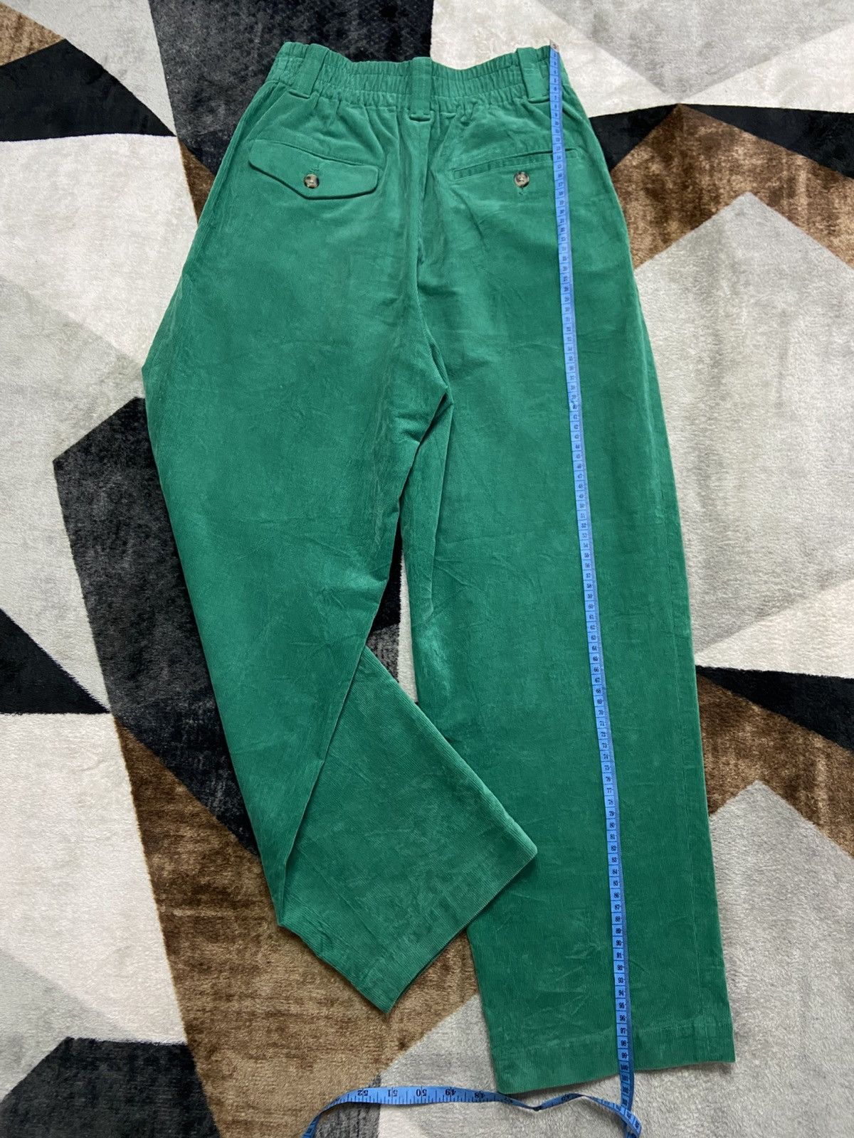 Marni × Uniqlo Marni x Uniqlo Green Corduroy High Waist Pleated Trousers Size 28" / US 6 / IT 42 - 6 Thumbnail