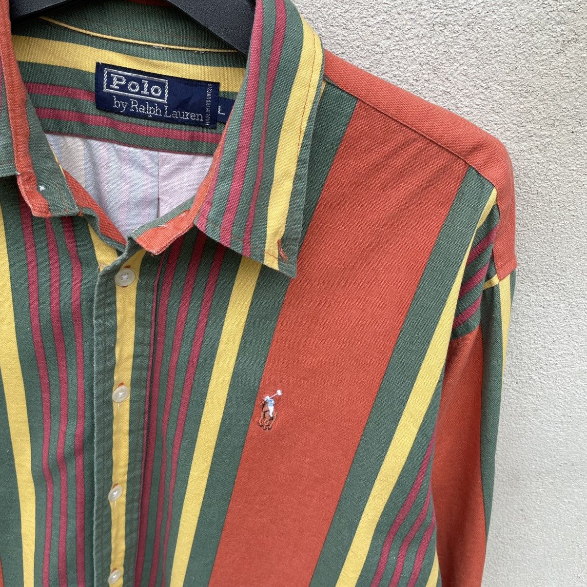 Polo Ralph Lauren × Vintage 90’s Colour Block Polo Ralph Lauren Shirt 🍒 Size US L / EU 52-54 / 3 - 3 Thumbnail