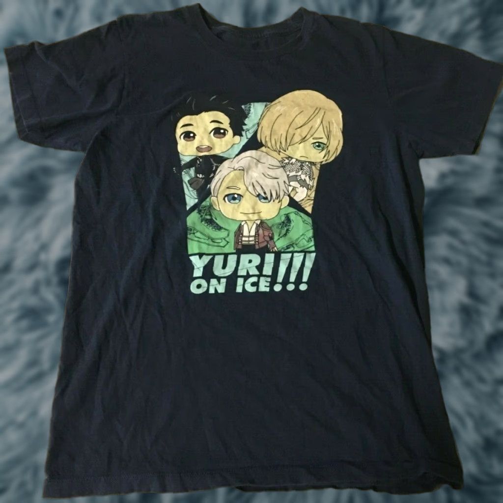 Vintage Yuri On Ice T Shirt Mens Medium Blue Anime Figure Skating Shirt Size US M / EU 48-50 / 2 - 1 Thumbnail