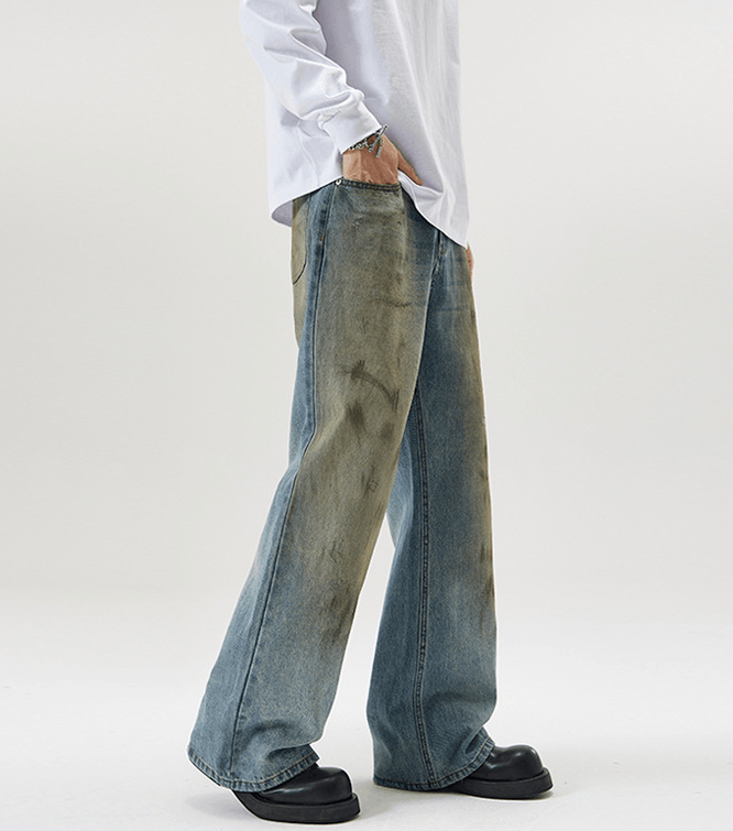 Japanese Brand × Jean Men's vintage distressed dirtyfit loose flared jeans Size US 32 / EU 48 - 3 Thumbnail