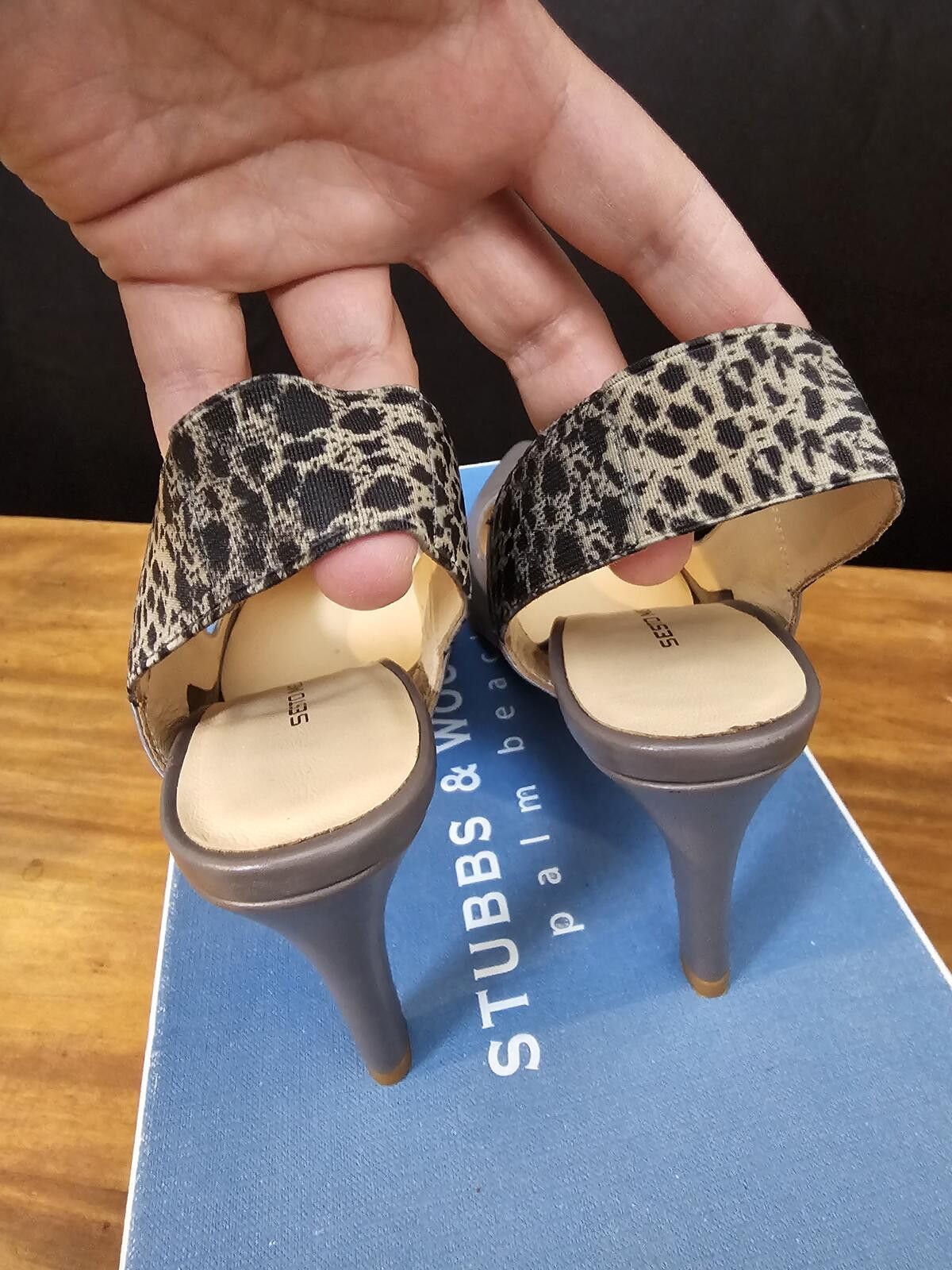 Other Sesto Meucci Heels Gray Womens Size 6 Leather Animal Print Size US 6 / IT 36 - 6 Thumbnail