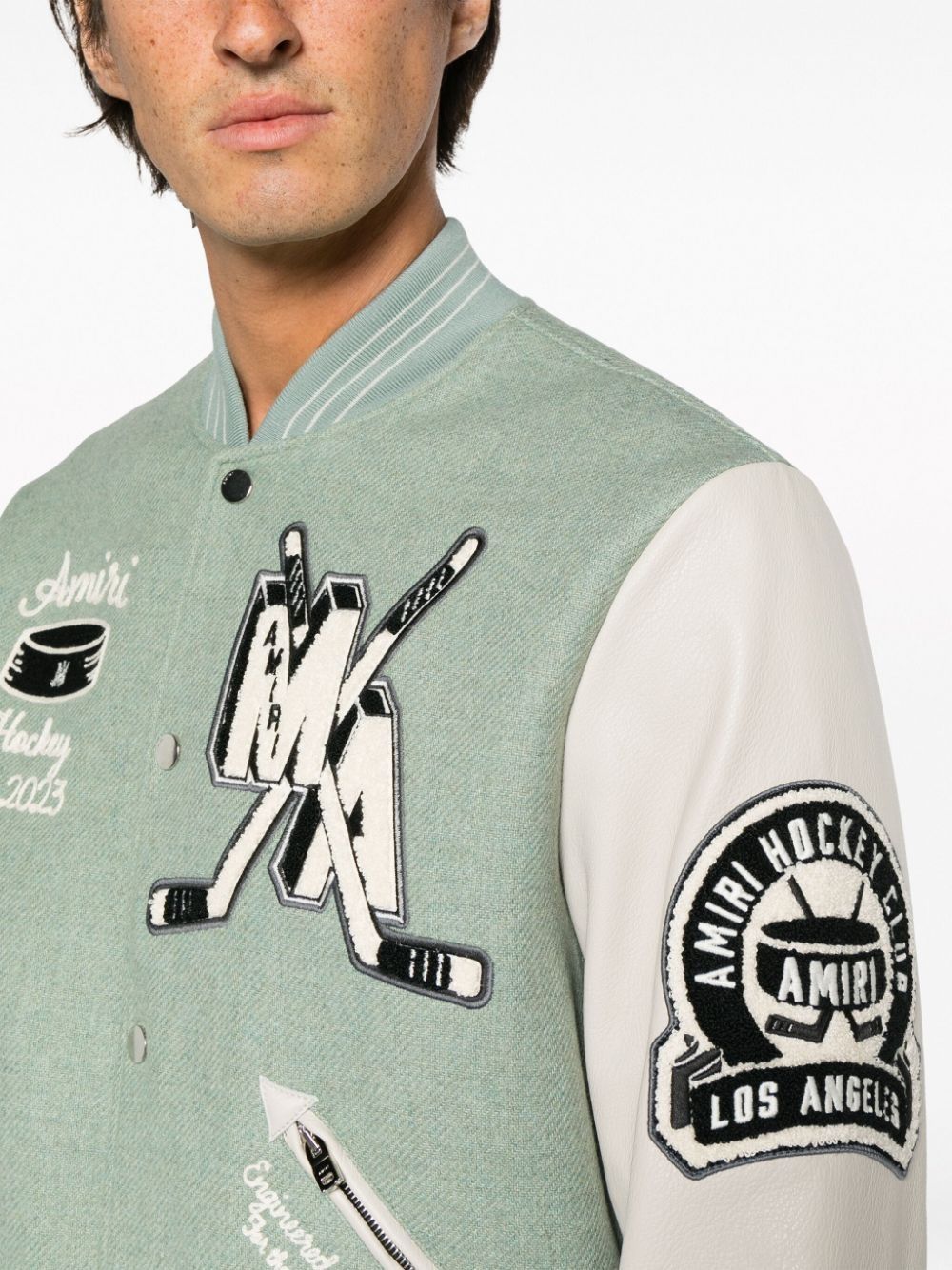 Amiri o1w1db11224 Logo-Appliqué Varsity Jacket in Multicolor Size US L / EU 52-54 / 3 - 5 Thumbnail