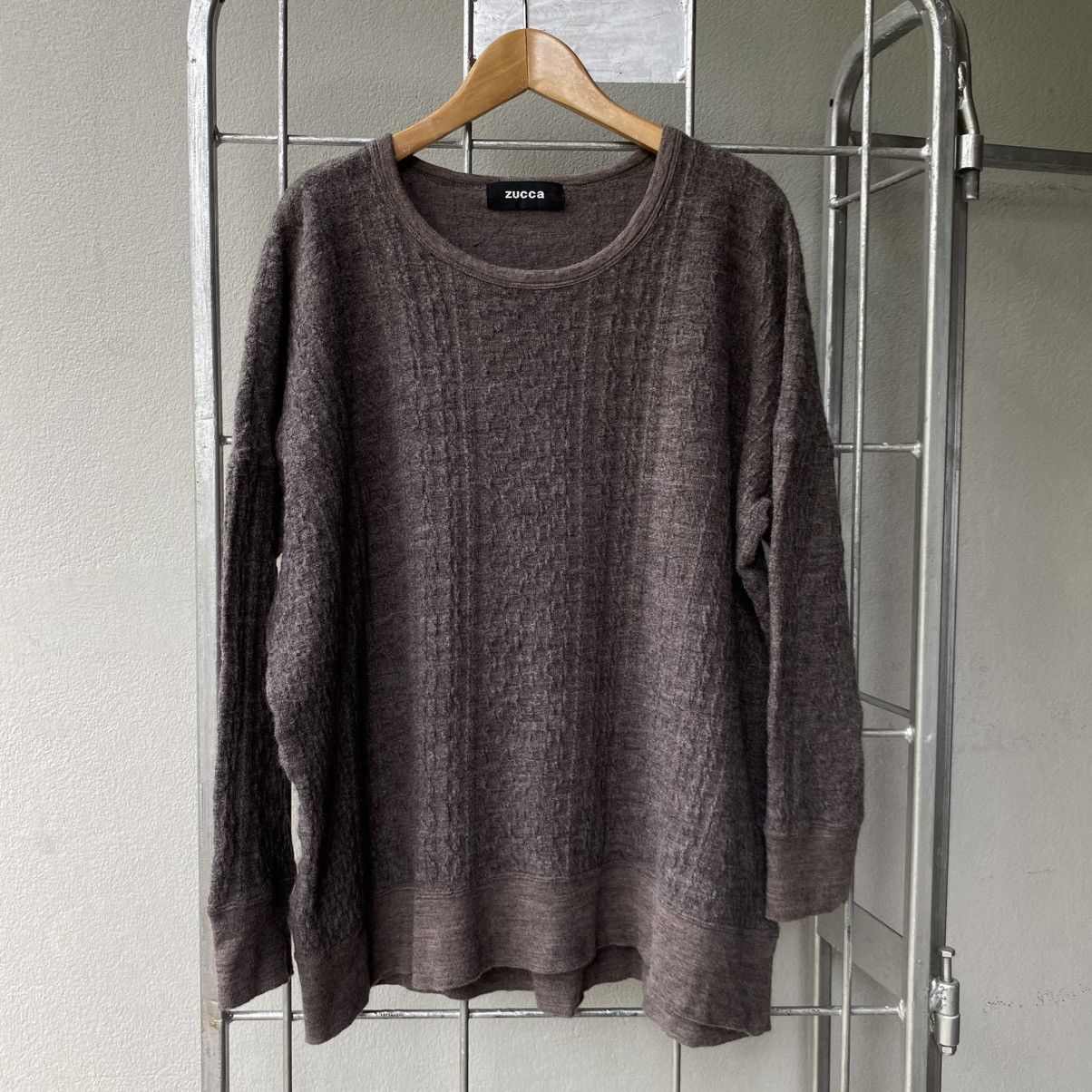 Zucca ZUCCA Brown Textured Knit Pullover Sweater Size M / US 6-8 / IT 42-44 - 3 Thumbnail
