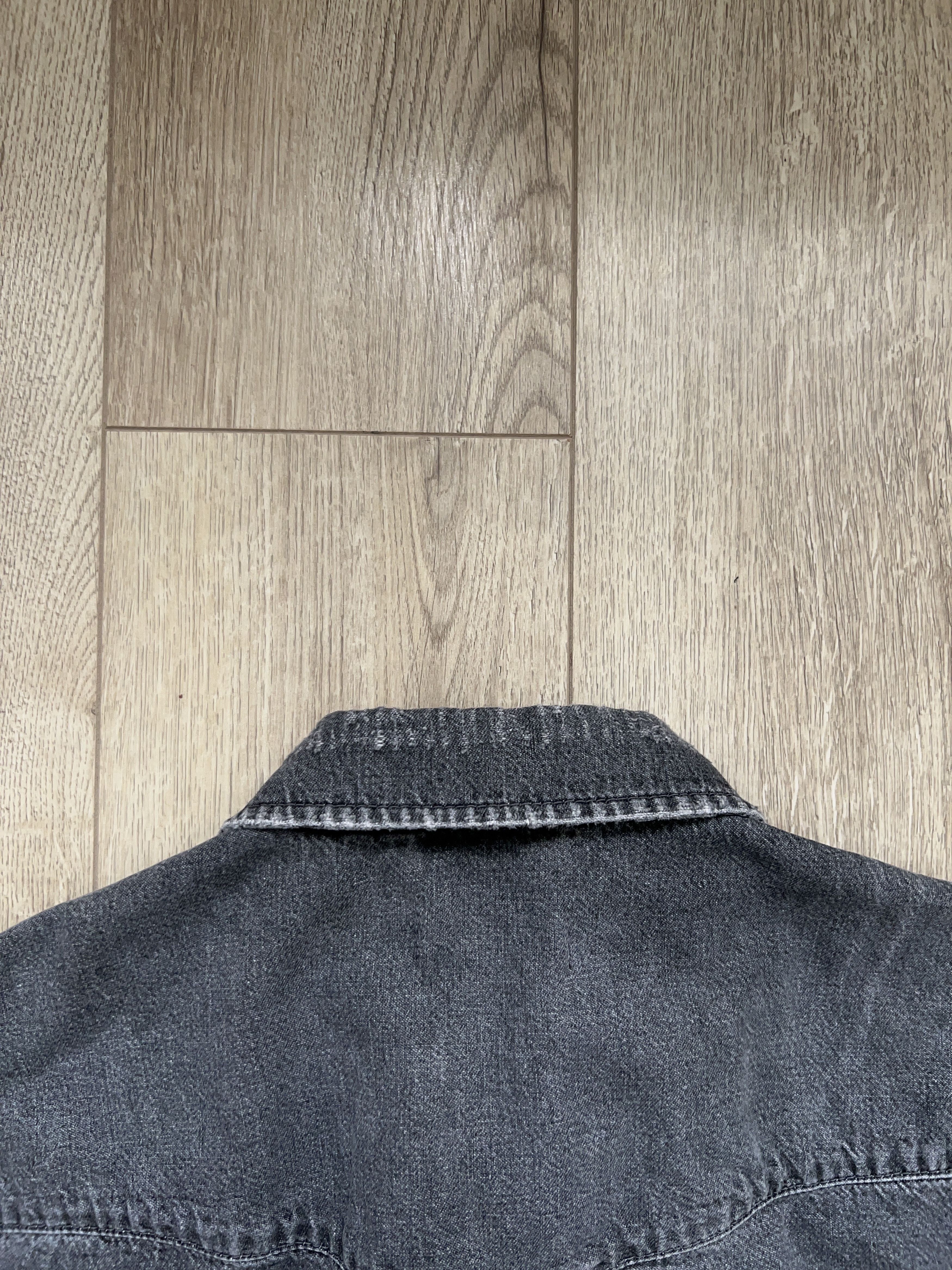 Allsaints Mens Beegan Denim Style Gray Cotton Distressed Shirt Size US L / EU 52-54 / 3 - 13 Thumbnail