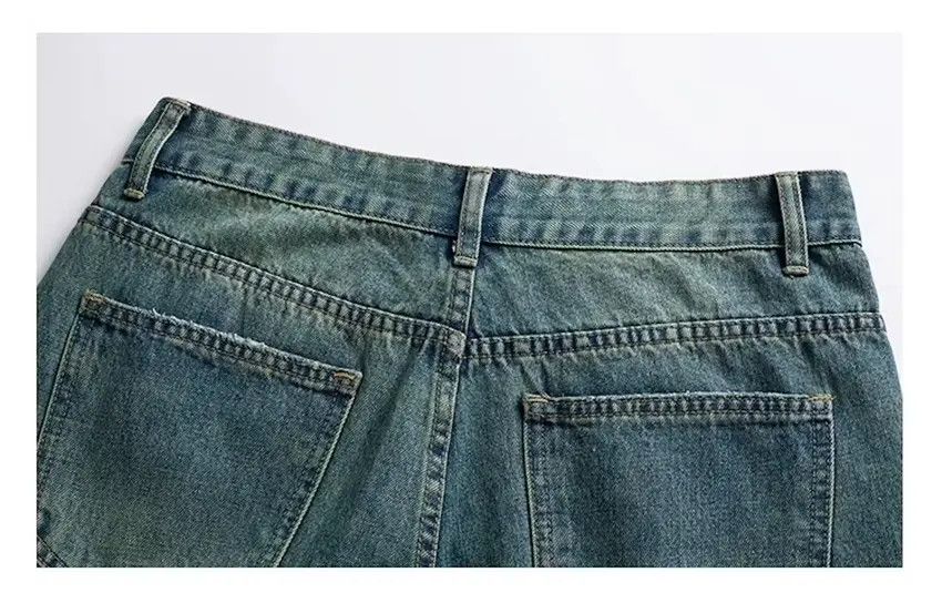 Designer × Japanese Brand Washed green faded loose y2k baggy jeans Size US 34 / EU 50 - 5 Thumbnail