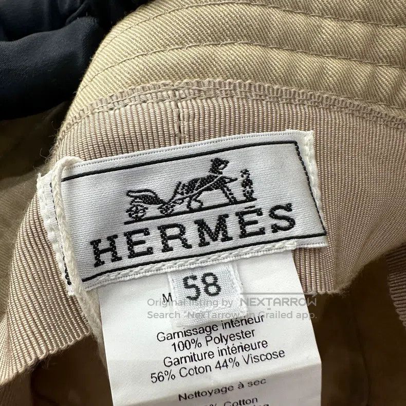 Hermes Hermes size 58 Logo khaki fisherman hat Size ONE SIZE - 3 Thumbnail