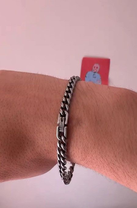 Jewelry 22 Cm + 6 Mm Cuban Link Chain Bracelet in Silver, Men's