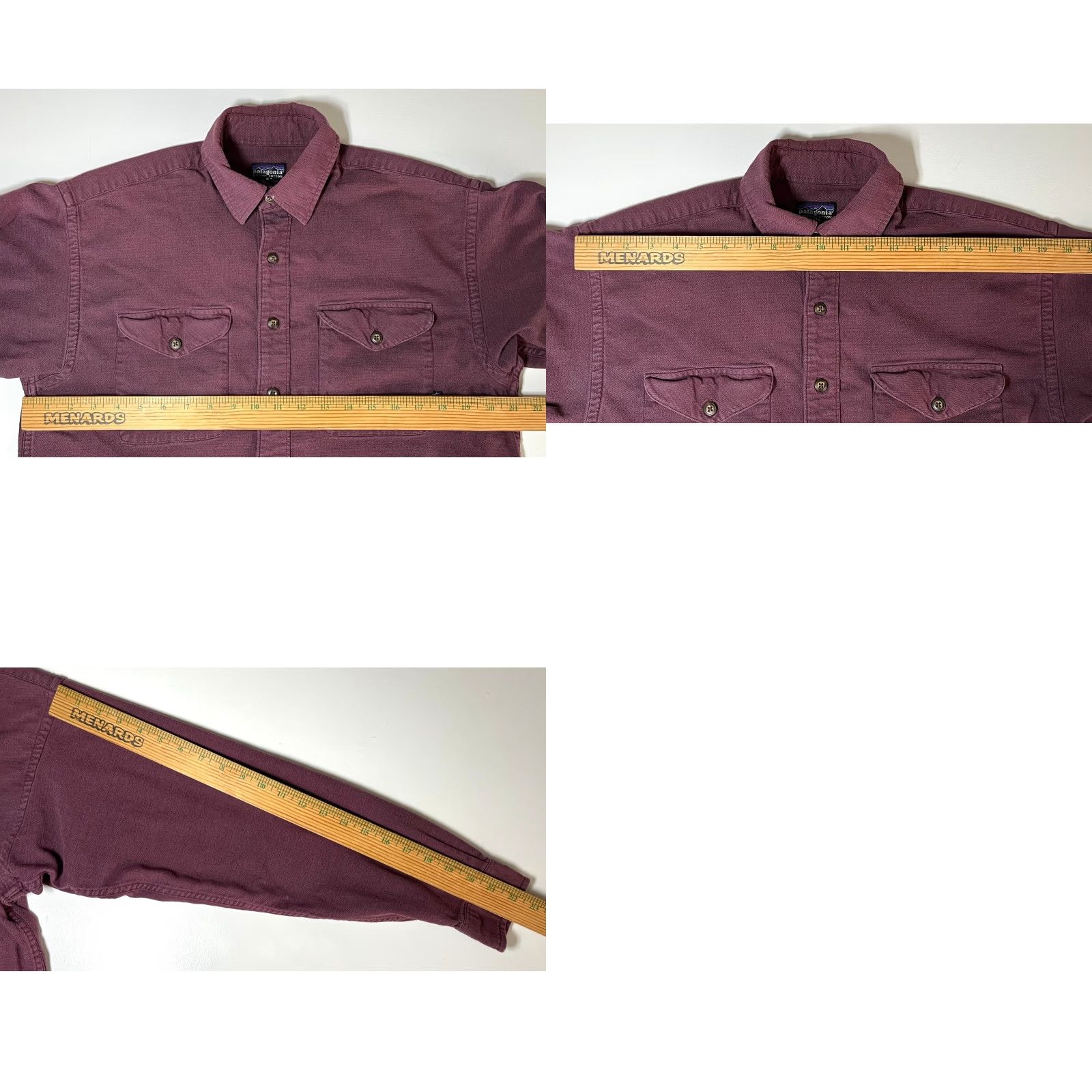Patagonia Patagonia Men’s Vintage Button-Up Shirt Burgundy 90s Cotton Blend Flannel M Long Sleeve Collared Utility Pockets Outdoor Casual Mens Size US M / EU 48-50 / 2 - 10 Thumbnail