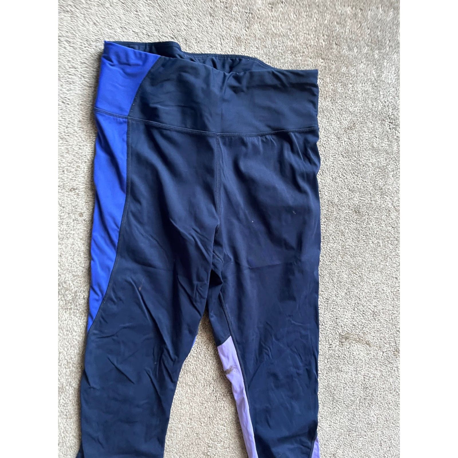 Avia Avia Womens Leggings Block Blue Green Athletic Activewear Size L Size 36" / US 14 / IT 50 - 2 Thumbnail
