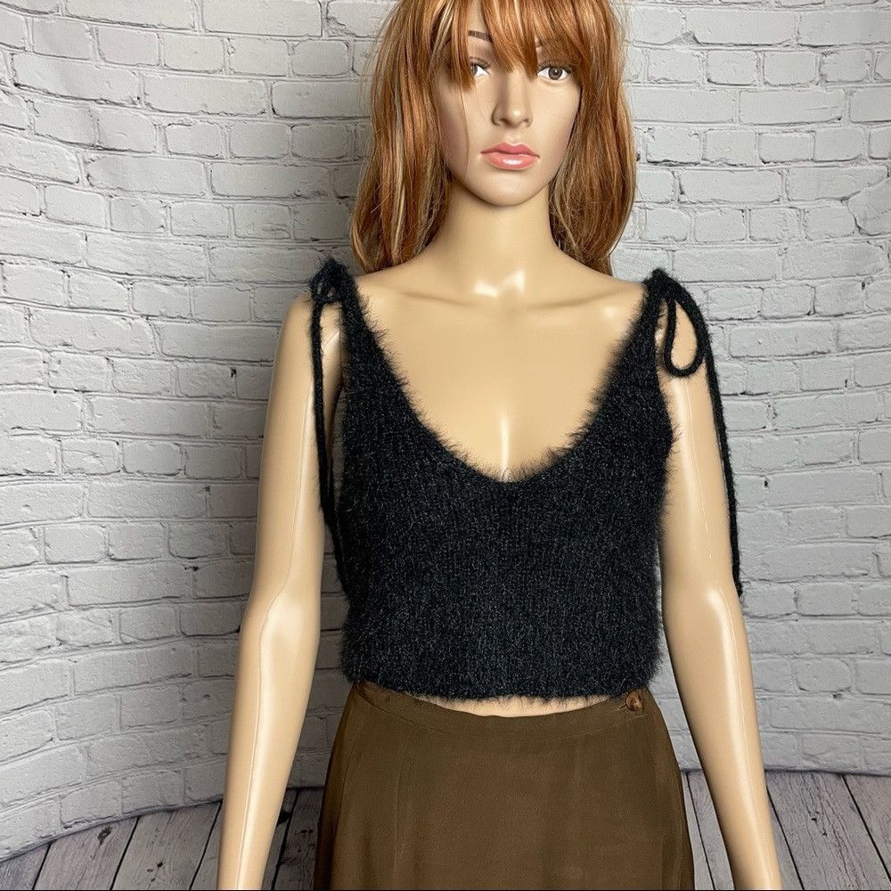 Zara New Zara Soft Touch Black Fuzzy Top Size L Size L / US 10 / IT 46 - 3 Thumbnail