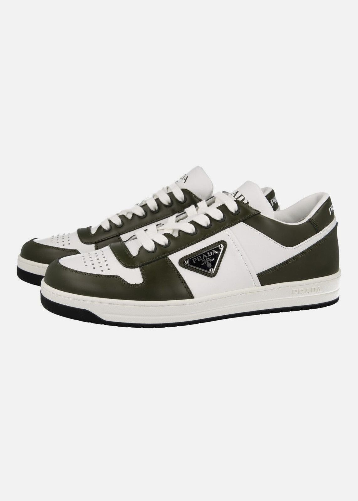 Prada Prada low green and white leather sneakers Size US 11 / EU 44 - 1 Thumbnail
