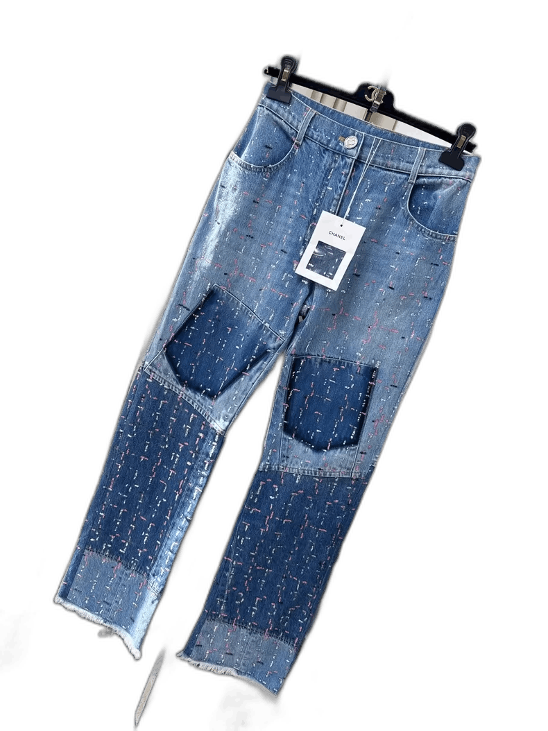 Chanel Chanel Blue Sequin Denim Pants 23A Size 38" / US 16 / IT 52 - 1 Thumbnail