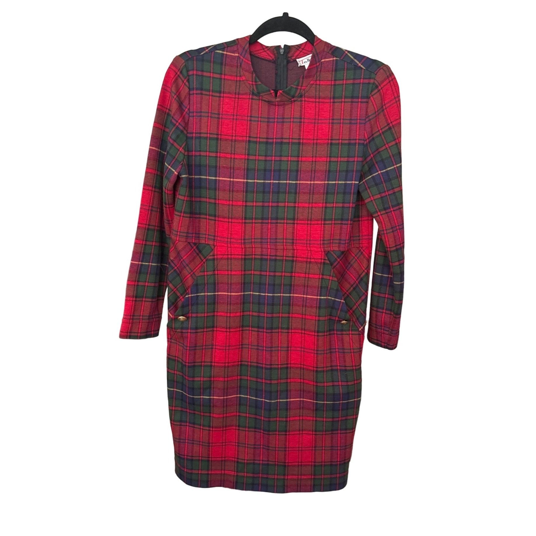 Talbots VTG Talbots Womens Shift Dress Red Plaid Long Sleeve Size XS Size XS / US 0-2 / IT 36-38 - 1 Thumbnail