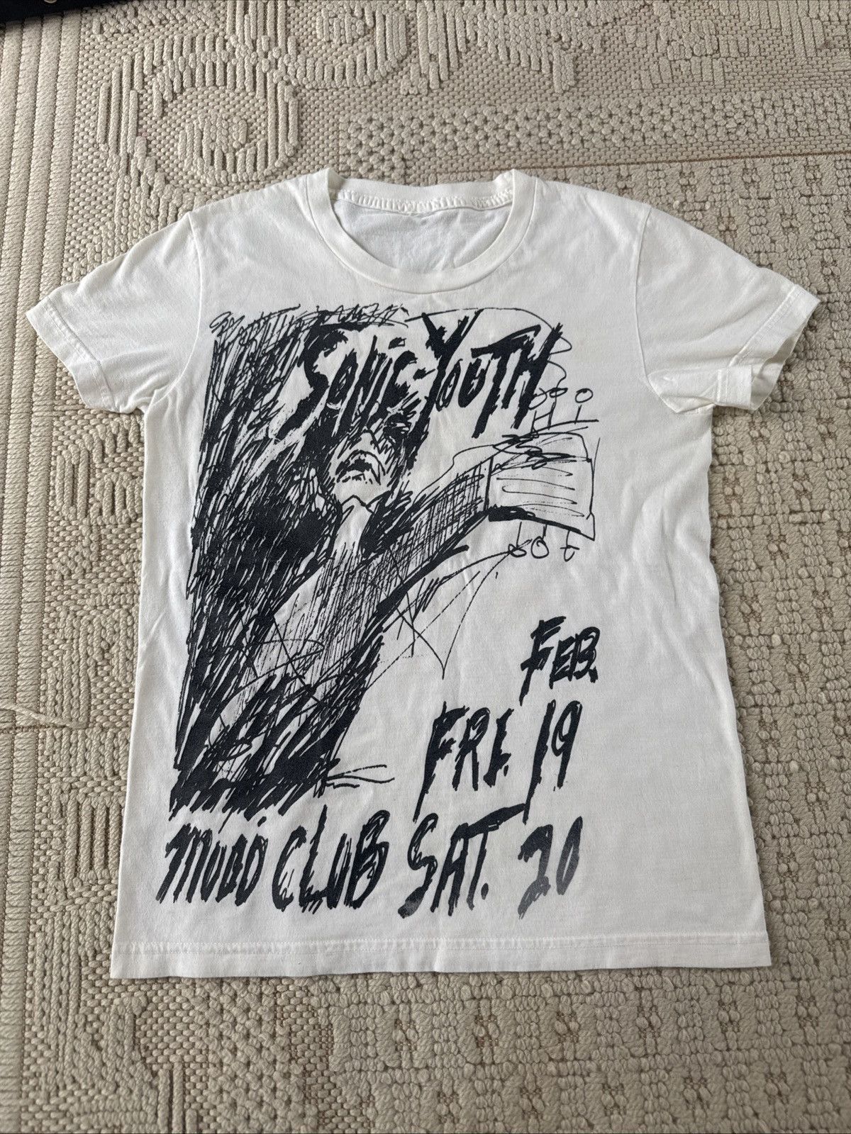 Vintage 1990s / Early y2k Sonic Youth Babydoll Cut Tshirt Size US XXS / EU 40 - 1 Thumbnail