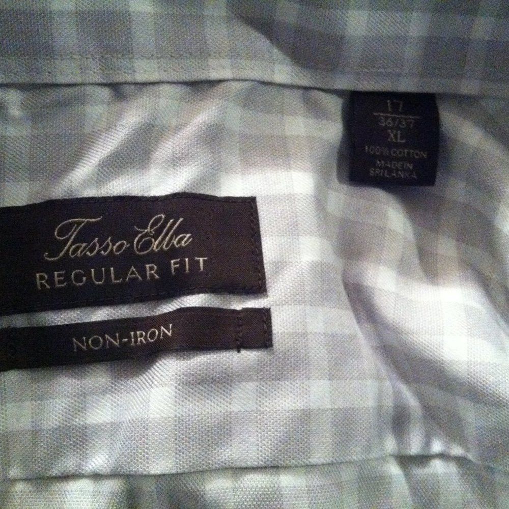 Tasso Elba TASSO ELBA MEN'S 100%COTTON DRESS SHIRT SIZE: 17/36-37 Size US XL / EU 56 / 4 - 5 Thumbnail