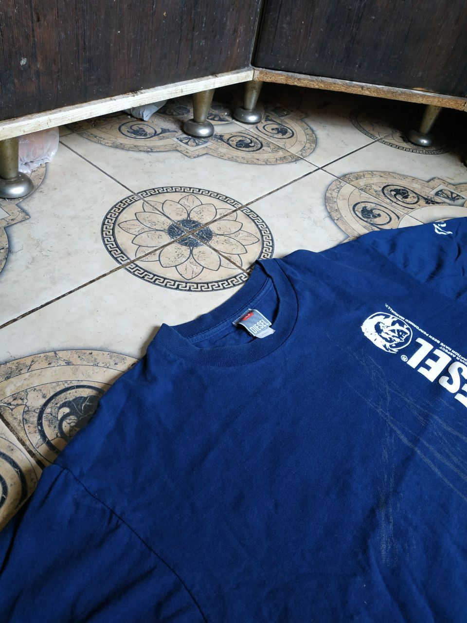 Diesel Vintage Diesel Only The Brave Vertical Logo Tee Blue XL Size US XL / EU 56 / 4 - 9 Thumbnail