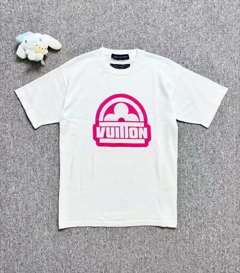 Louis Vuitton louis vuitton pink logo knit short sleeve tee-dmc Size US M / EU 48-50 / 2 - 1 Thumbnail