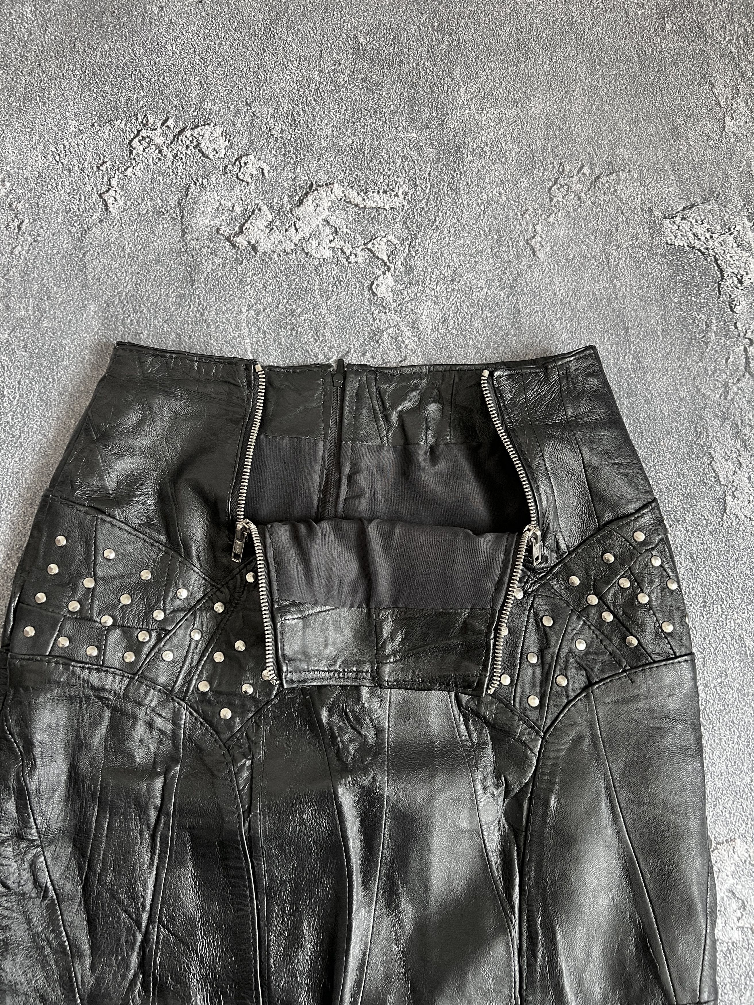 Vintage Vintage leather skirt gothic grunge Y2K avant garde Size 27" / US 4 / IT 40 - 2 Thumbnail
