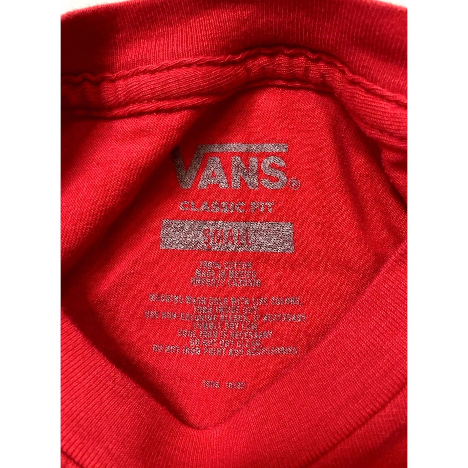 Vans Vans Shirt Men Small Red Graphic Print Holiday All Seasons Logo Short Sleeve Crew Neck 100% Cotton - Mens Size US S / EU 44-46 / 1 - 5 Thumbnail