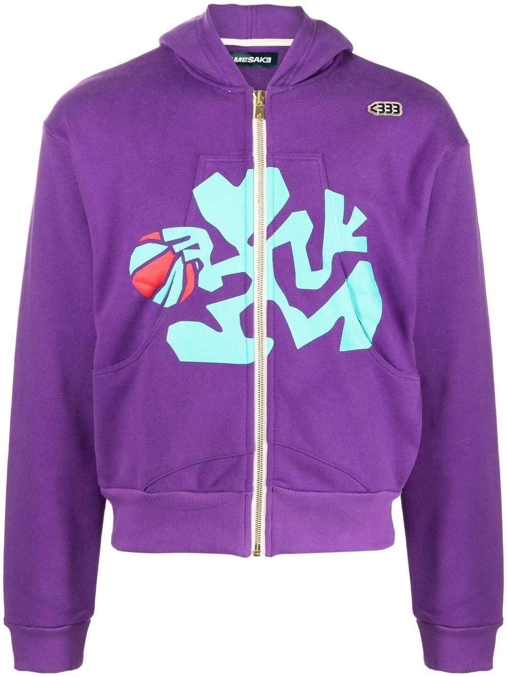 image of Namesake O1Mle0424 Henri Logo-Print Hoodie In Purple, Men's (Size Medium)