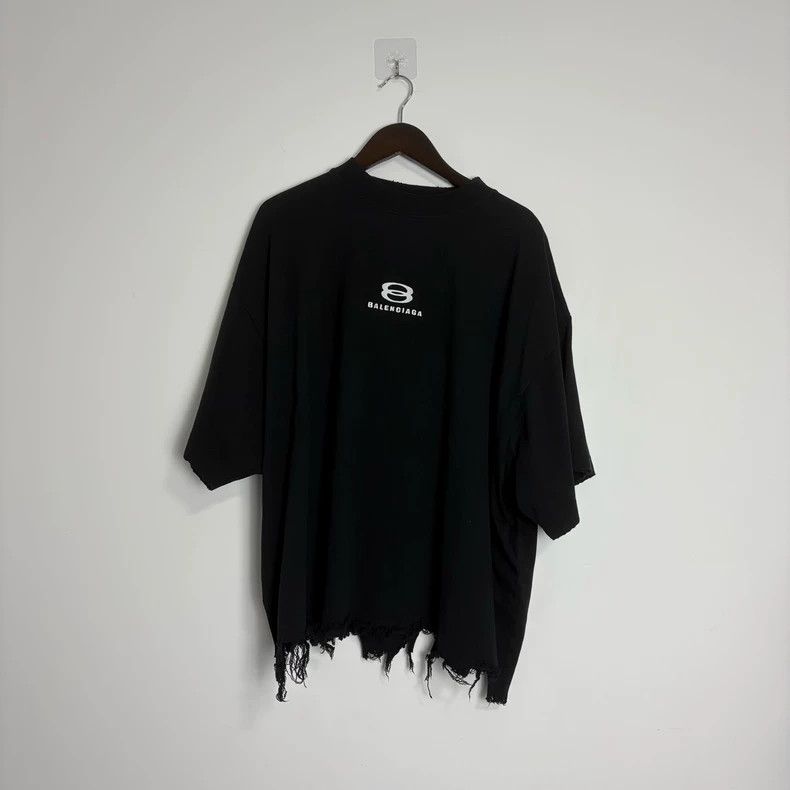 Balenciaga Balenciaga Double-ring erosion damaged short sleeve Size US M / EU 48-50 / 2 - 1 Thumbnail