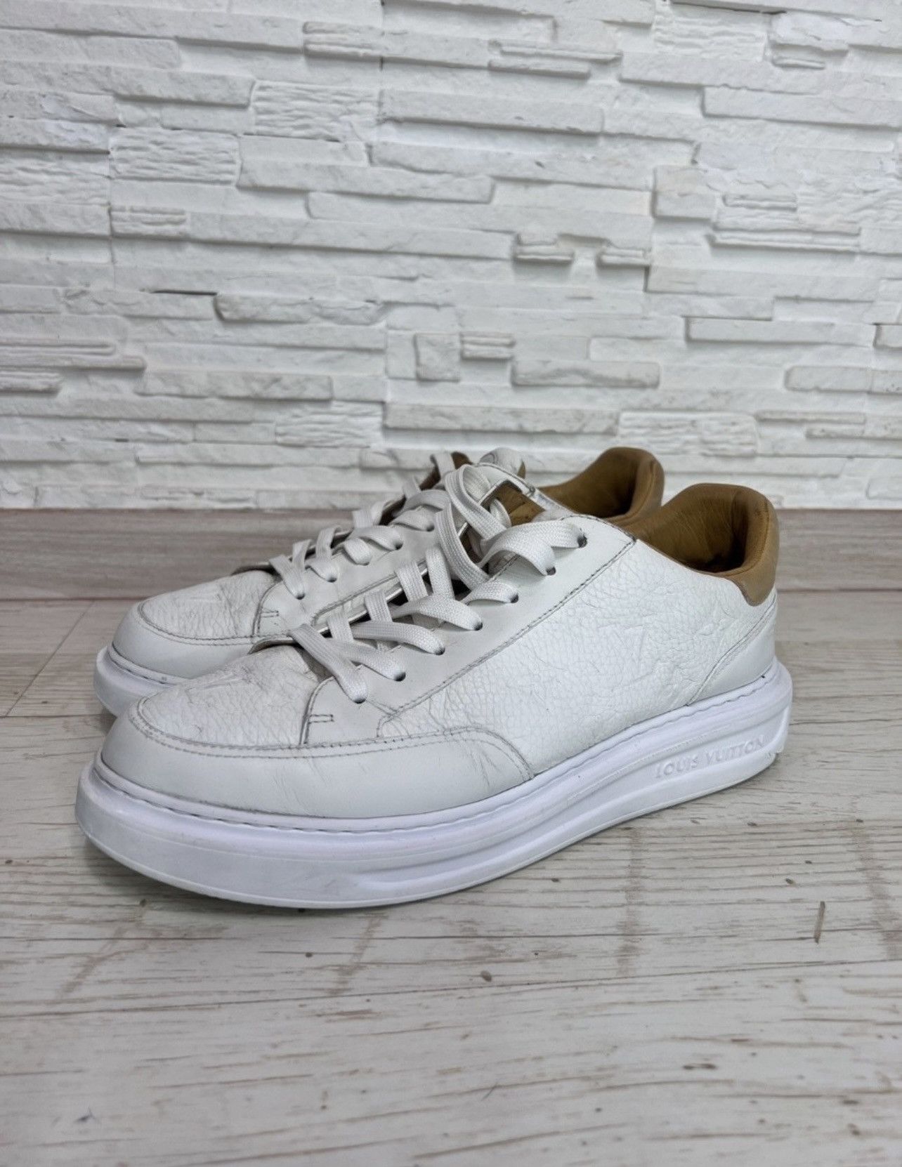 Louis Vuitton Louis Vuitton Beverly Hills White Leather Sneakers Size UK 7 Size US 8 / EU 41 - 1 Thumbnail