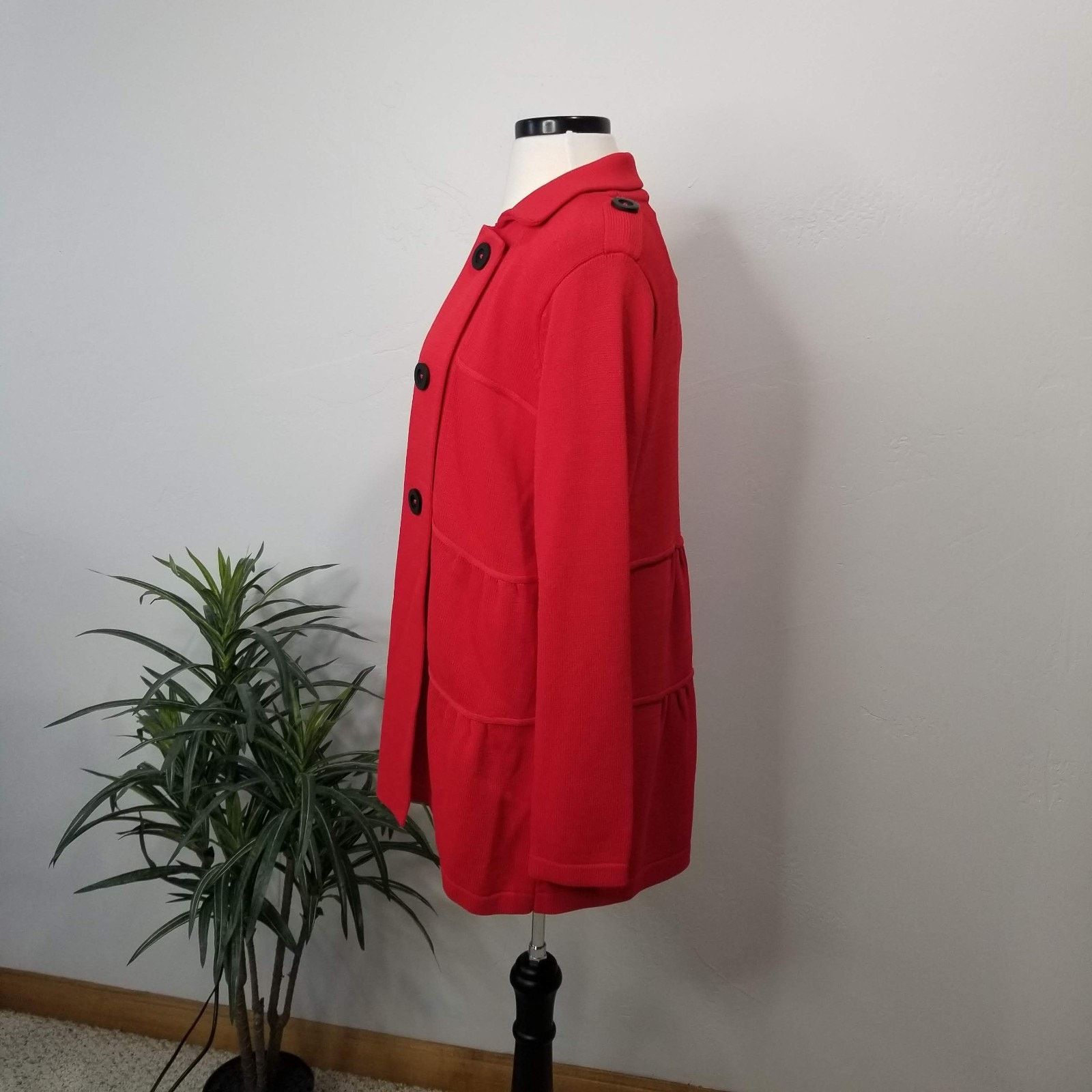Other J Envie New York Jacket Womens Large Red Button Sweater NWT Size L / US 10 / IT 46 - 3 Thumbnail