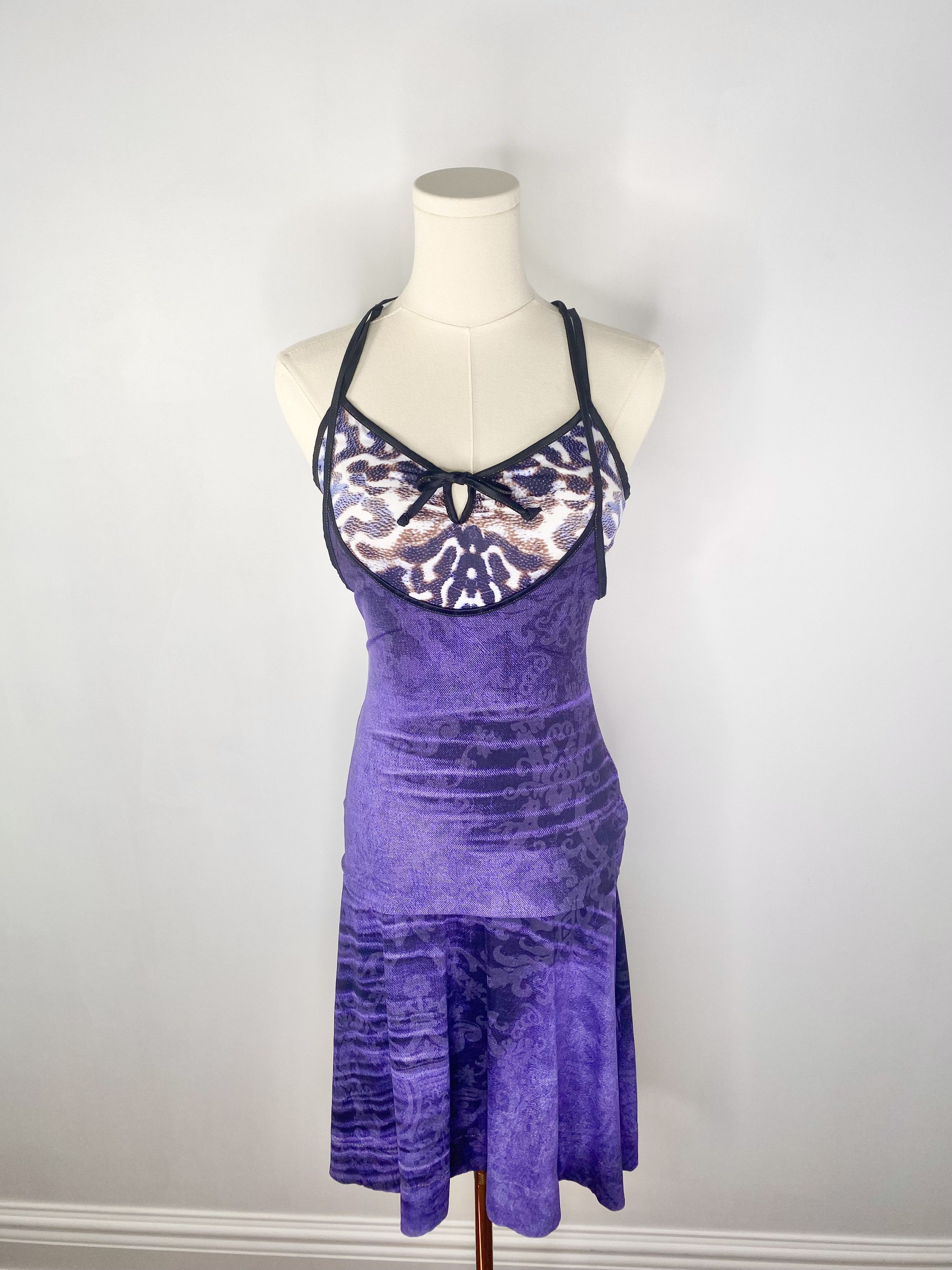 Just Cavalli Just Cavalli - Purple / Animal Print Asymmetrical Dress Size S / US 4 / IT 40 - 5 Thumbnail