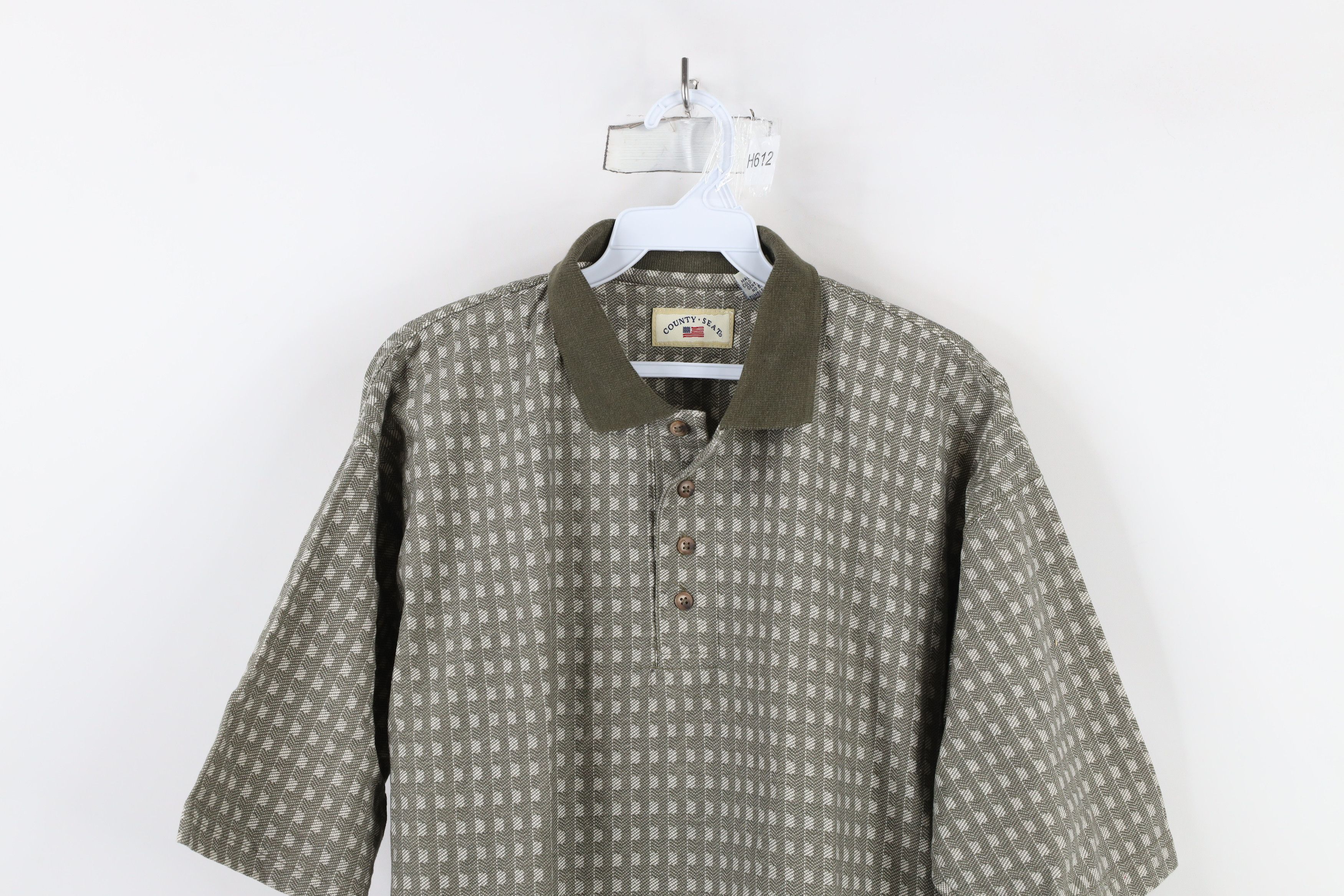 Vintage Vintage 90s Streetwear Geometric Knit Golf Polo Shirt Size US M / EU 48-50 / 2 - 2 Thumbnail