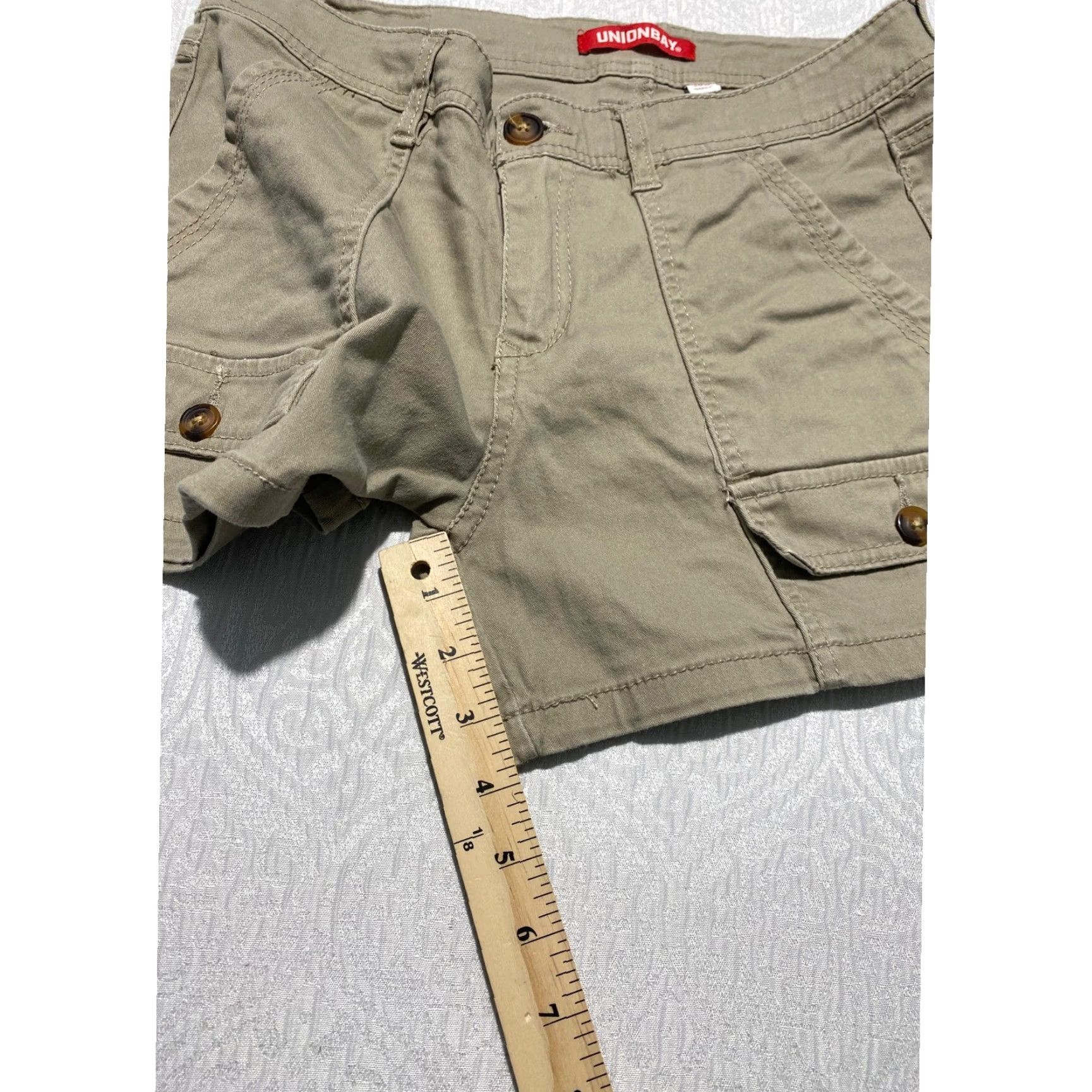 Vintage Unionbay Khaki Cargo Shorts Womens 30 W Tan Cotton Spandex Utility Hiking Size 30" / US 8 / IT 44 - 5 Thumbnail