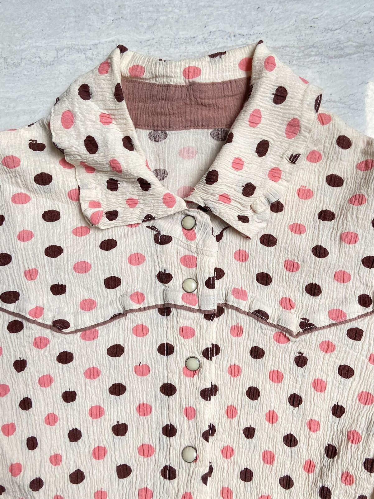 Issey Miyake × Tsumori Chisato TSUMORI CHISATO Polkadot Wrinkle Shirt Size XXS / US 00 / IT 34 - 10 Thumbnail