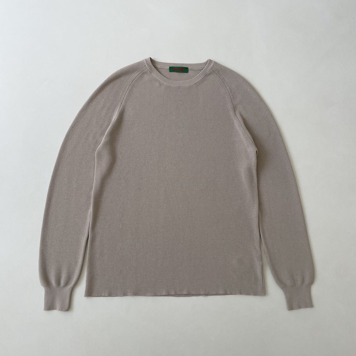 Casey Casey Beige ‘Rib Stitch’ Knit Cotton Sweater Size US XL / EU 56 / 4 - 19 Thumbnail