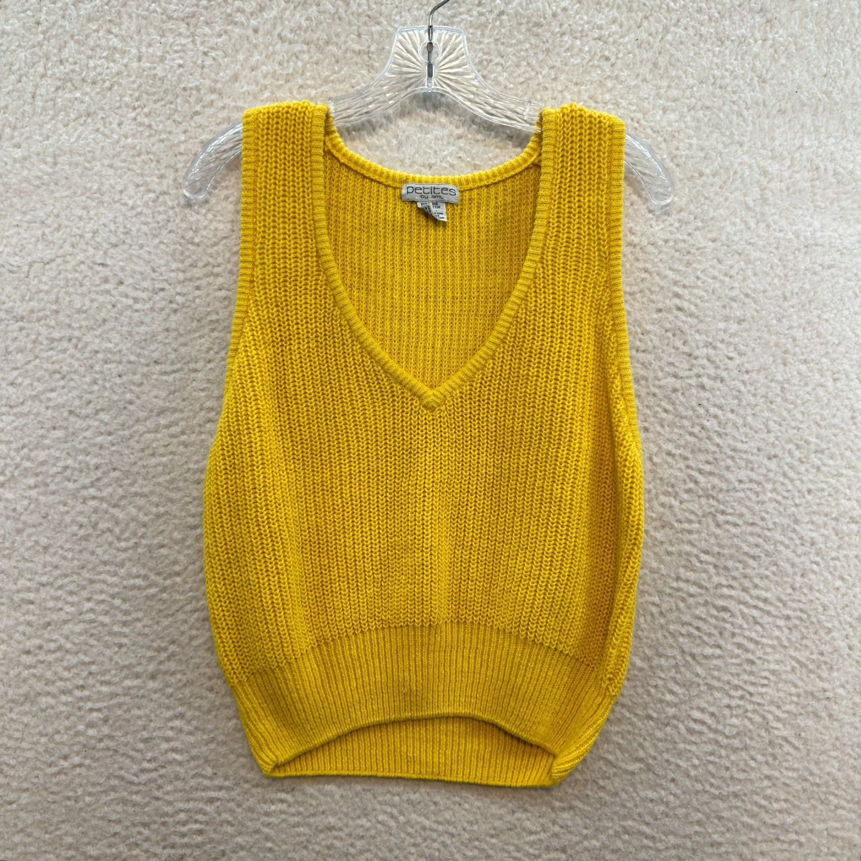 Vintage VINTAGE 90s Sweater Vest Womens S Yellow Knit Preppy Academia Petites S Medium? Size S / US 4 / IT 40 - 2 Thumbnail