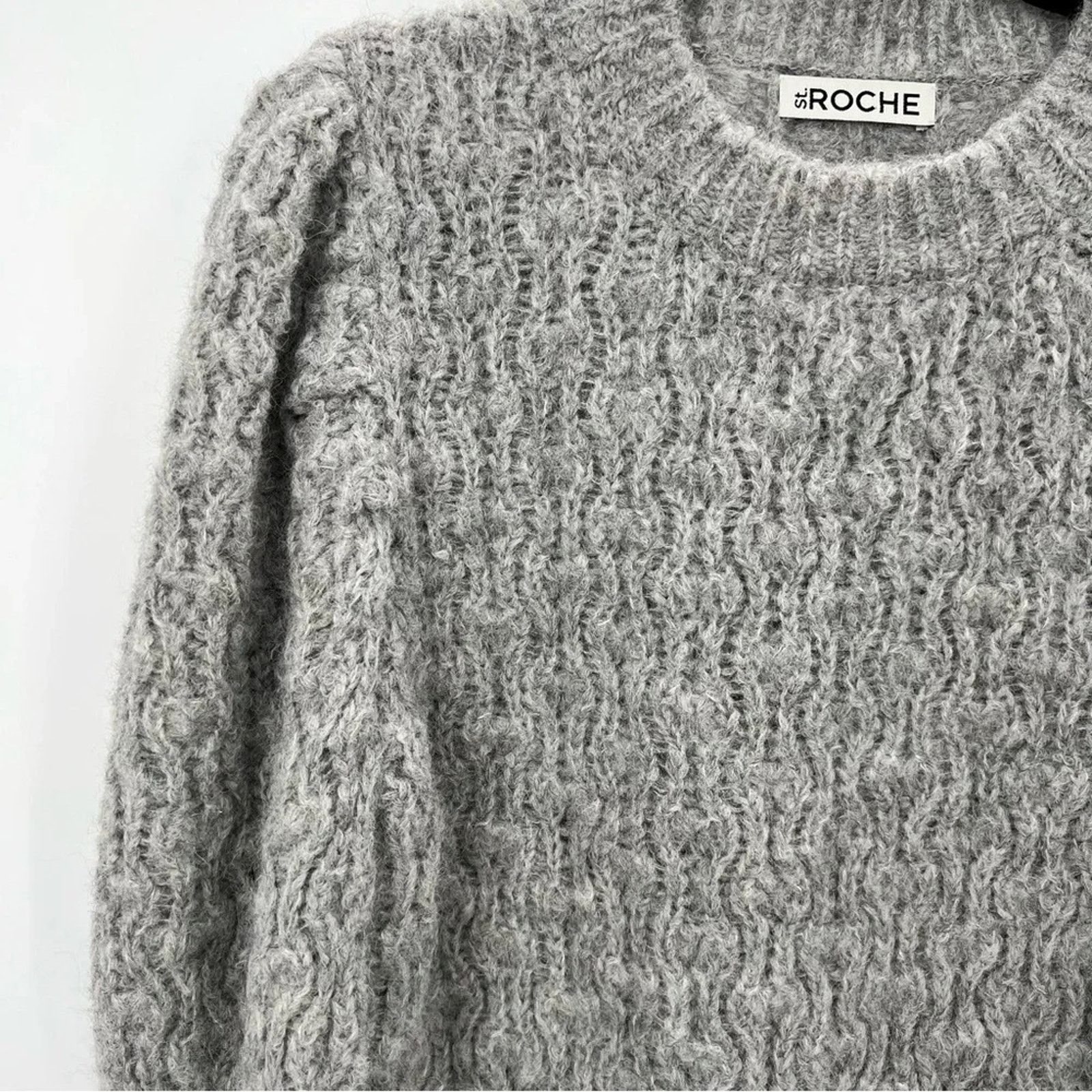 Designer New St.Roche Ivy Sweater Superfine Alpaca Pullover Grey L Size L / US 10 / IT 46 - 8 Thumbnail