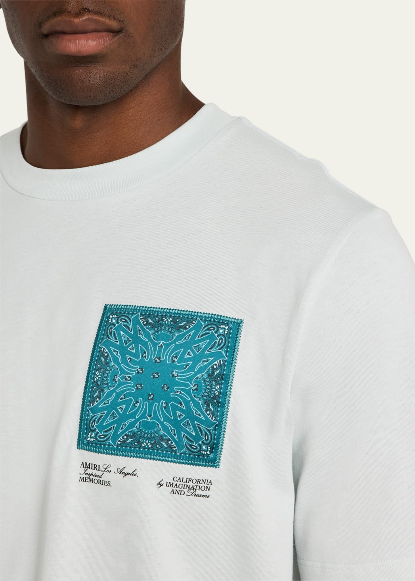 Amiri o1orln1025 Bandana Silk Applique T-Shirt in White Size US M / EU 48-50 / 2 - 5 Thumbnail