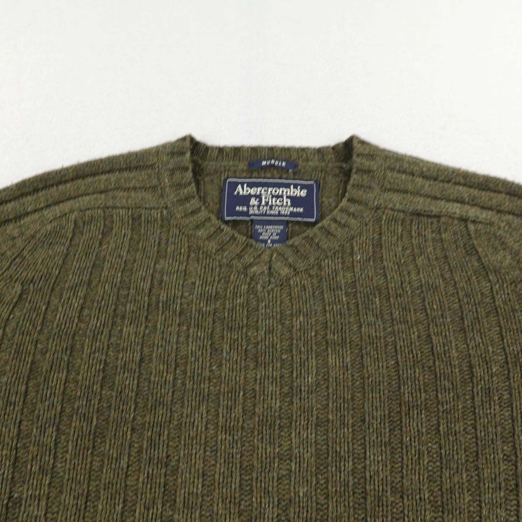 Abercrombie & Fitch VINTAGE Abercrombie & Fitch Sweater Women S Green Wool Knit Pullover Ribbed Muscle Y2K Womens Size S / US 4 / IT 40 - 2 Thumbnail