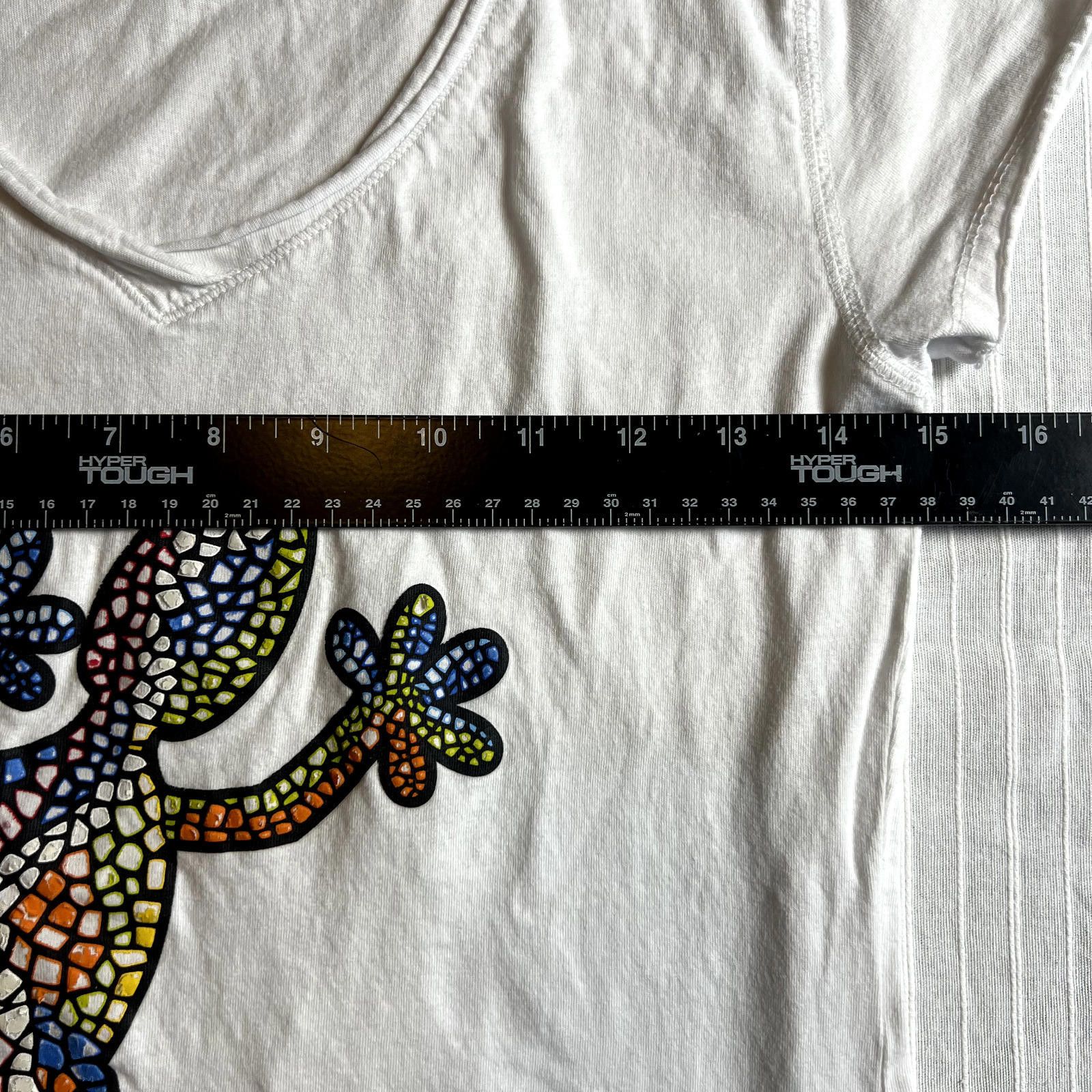 Designer Barcelona Gaudi Lizard Art T-Shirt White Ladies Medium Size M / US 6-8 / IT 42-44 - 5 Thumbnail