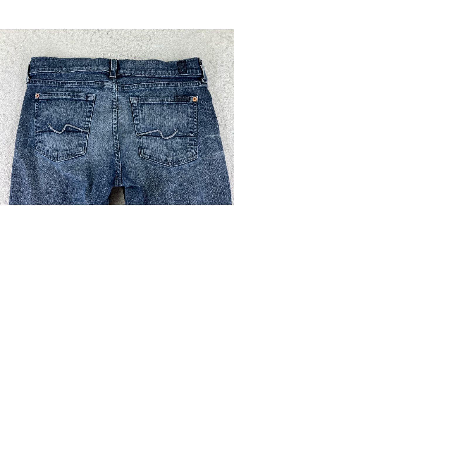 7 For All Mankind 7 For All Mankind Jeans Women Bootcut 29 Blue Denim Low Rise Cotton Blend 28x29 Seasonal Distressed Pockets Modern Mens? Size 29" - 10 Thumbnail