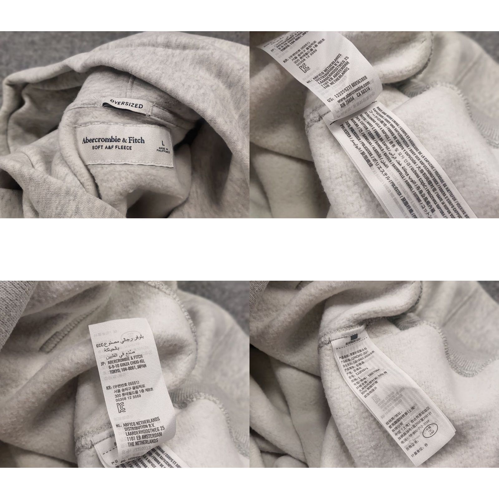 Abercrombie & Fitch Abercrombie & Fitch Logo oversized soft fleece Gray Hoodie Main Selling Point Logo Hooded Pullover Mens L Gray 90s Classic Vintage Style Size US L / EU 52-54 / 3 - 9 Thumbnail