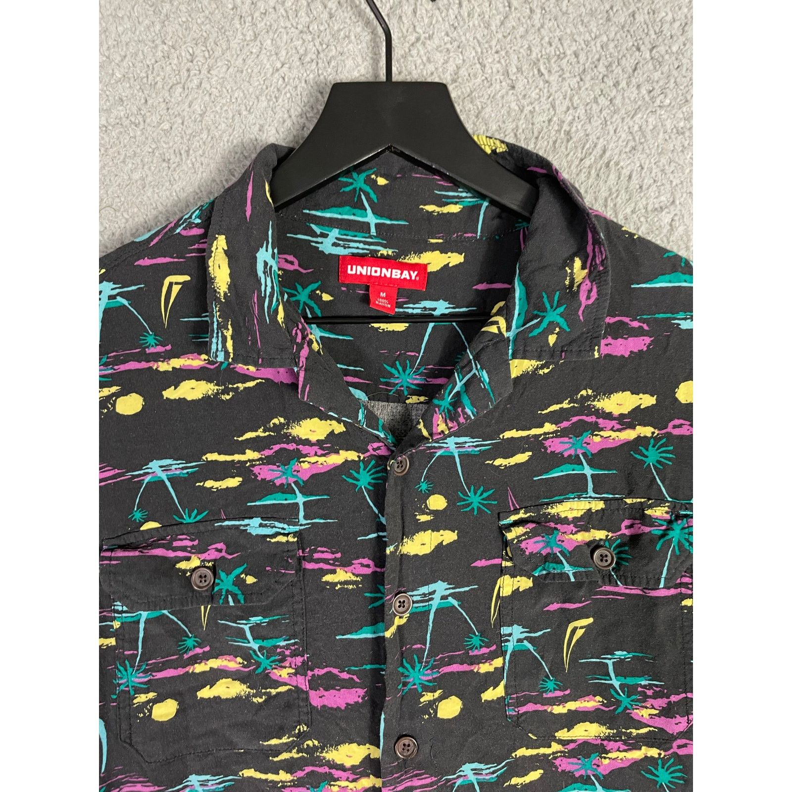 UNIONBAY Unionbay Tropical Print Short Sleeve Shirt Rayon Medium Size US M / EU 48-50 / 2 - 7 Thumbnail
