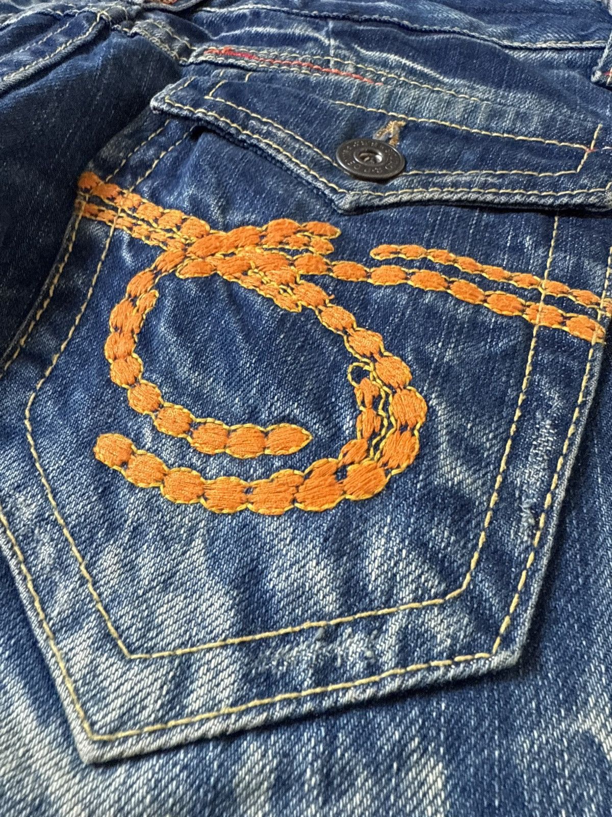 Hysteric Glamour Studio R.P Embroidered Bold Stitched Wide Flared Jeans Size US 28 / EU 44 - 12 Thumbnail